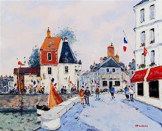 * Jean Pierre DuBord, (French, b. 1949), Promenade a Honfleur