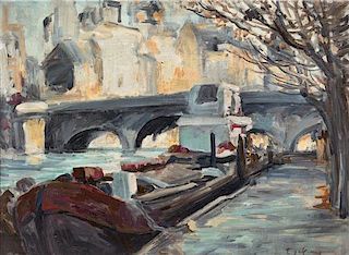 Francois Gall, (French, 1912–1987), Along the Seine, Paris