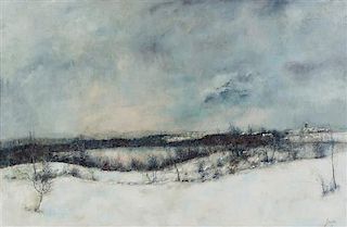 Bernard Gantner, (French, b. 1928), Winter Landscape, 1975