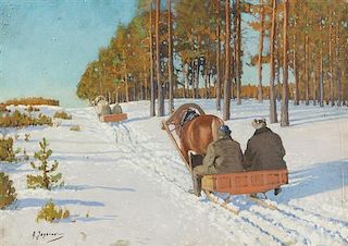 * Andrei Afanasievich Jegorov, (Russian, 1878-1954), Winter Landscape