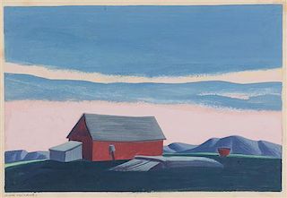 Dale Nichols, (American, 1904-1995), Red Barn