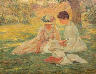 * Howard Logan Hildebrandt, (American, 1872-1958), Two Women Reading