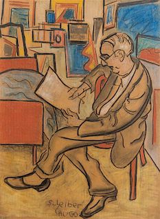 Hugo Scheiber, (Austrian, 1873-1950), Artist Reading
