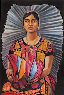 * Raul Anguiano, (Mexican, 1915-2006), Vendedora con Canas, 1970