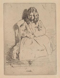 James Abbott McNeill Whistler, (American, 1834-1903), Annie Seated