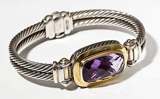 David Yurman 925/750 Amethyst Bracelet