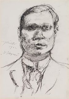 Lovis Corinth, (German, 1858-1926), Portrait of W. Wagner, 1922