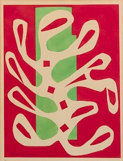 Henri Matisse, (French, 1869-1954), Algue blanche sur fond rouge, 1947