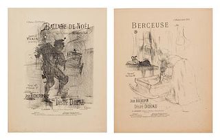 Henri de Toulouse-Lautrec, (French, 1864-1901), Ballad de Noel and Berceuse, c. 1895 (a pair of sheet music folios)