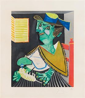 Pablo Picasso, (Spanish, 1881-1973), Femme Verte au Chat, 1955-1958