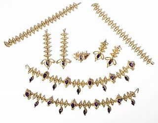 Shankari Silver & Amethyst Convertible Jewelry Set