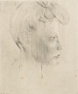 * Pablo Picasso, (Spanish, 1881-1974), Tete de Femme de Profil, 1905
