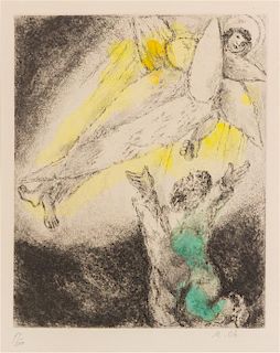 * Marc Chagall, (French/Russian, 1887-1985), One of the Seraphim Purifies Isaiah's Lips with a Live Coal