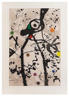 Joan Miro, (Spanish, 1893-1983), Souris Noire a la Mantille, 1975