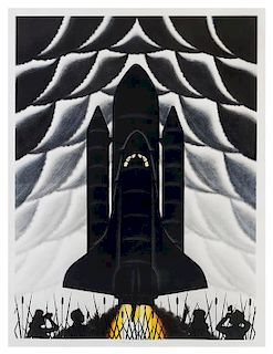 * Roger Brown, (American, 1943-1997), Cathedrals in Space, 1983