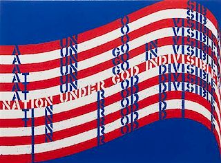 Vito Acconci, (American, b, 1940), Wav(er)ing Flag, 1990 (six panels)
