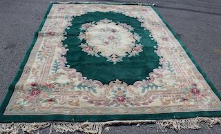 A Vintage Handmade Chinese  Carpet, Green