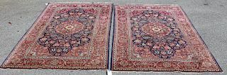 Pair of Finely Woven Handmade Kashan Carpets.