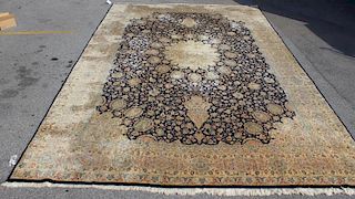 Large and Finely Woven Antique Kirman Carpet.