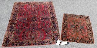 2 Finely Woven Antique Sarouk Prayer Rugs.