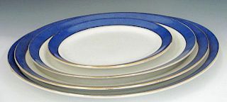 Set of Four English Porcelain Graduated Platters,