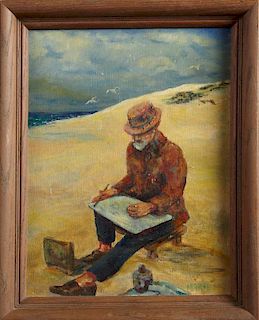 Marie LeBaron, "The Artist on the Beach," 20th c.,