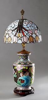 Chinese Cloisonn‚ Baluster Vase, 20th c., with flo