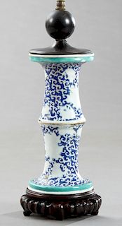 Pair of Chinese Porcelain Candlesticks, early 20th