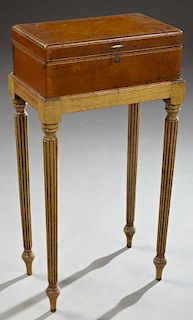 Gilt Tooled Leather Humidor, c. 1940, with a glass