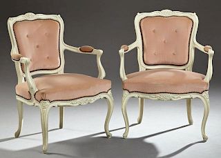 Pair of French Louis XV Style Polychromed Carved B