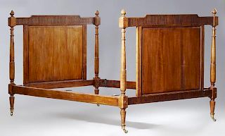 French Henri II Style Carved Walnut Double Sleigh