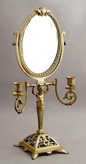 Renaissance Style Bronze Dressing Mirror, late 19t