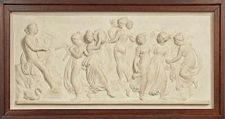 Plaster Relief Plaque, 20th c., of classical dance
