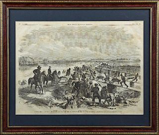 "Contrabands Building a Levee on the Mississippi River, Below Baton Rouge, Under the Direction of Capt. Hodge, Gen. Augur's Staff, Baton Rouge in the 