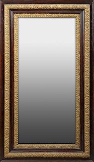 American Faux Bois and Gesso Overmantle Mirror, c.