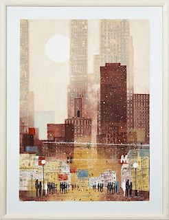 Mikulus Kravjansky, "City Sights," 20th c., print,