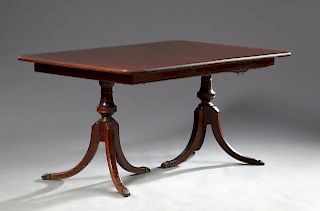Regency Style Carved Mahogany Double Pedestal Dini