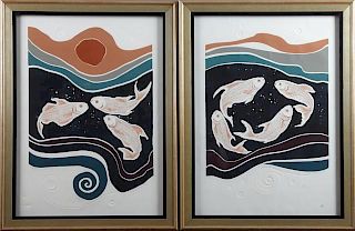 Cynthia December, "Surf I," and "Surf II," 20th c.