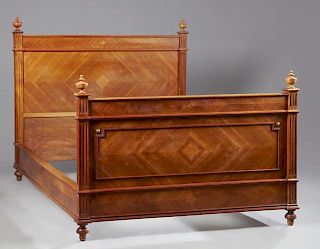 French Henri II Style Carved Walnut Bed, late 19th