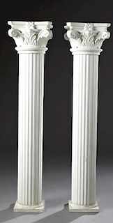 Pair of Neoclassical Style Polychromed Metal Corin