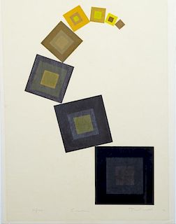 R. Nivens, "Cubetics," 20th c., print, 21/100, pen