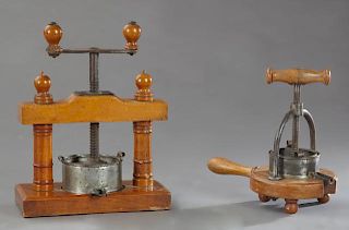 Two Beech and Iron Fruit Presses, early 20th c., L