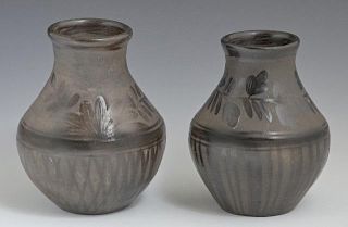 Kovats Lajos (Hungarian), Two Black Pottery Balust