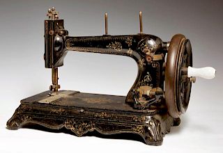 French Cast Iron Hand Cranked Sewing Machine, c. 1