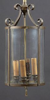 Victorian Style Brass Hall Lantern, 20th c., the f