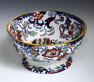 Ironstone Footed Bowl, 19th c., in the "Amherst Ja
