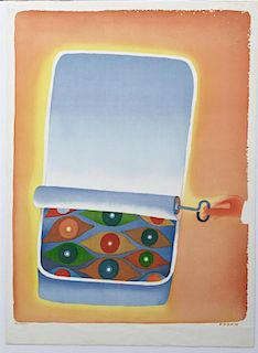 Folon, "Box of Sardines," lithograph, 14/300, penc