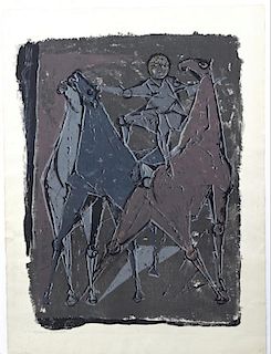 Marino Marini, "Man on Horseback," lithograph, art