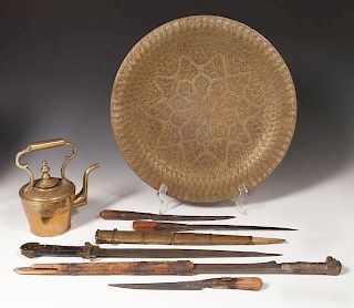 Group of Seven Moroccan Items, 20th c., consisting