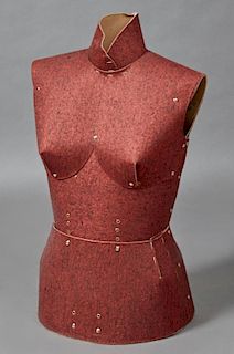 Lady's Cardboard and Cloth Dress Form Torso, 20th